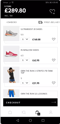 eCommerce App Shopping Cart